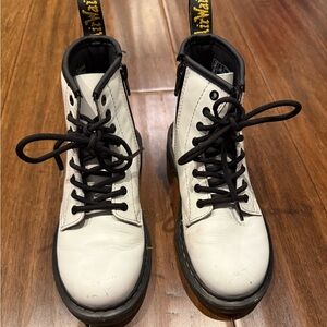 Girls Dr. Martens White Lace Up Boots
